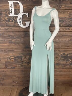 forever 21 light green dress Denim Halter Mini Dress OLIVE / XS
